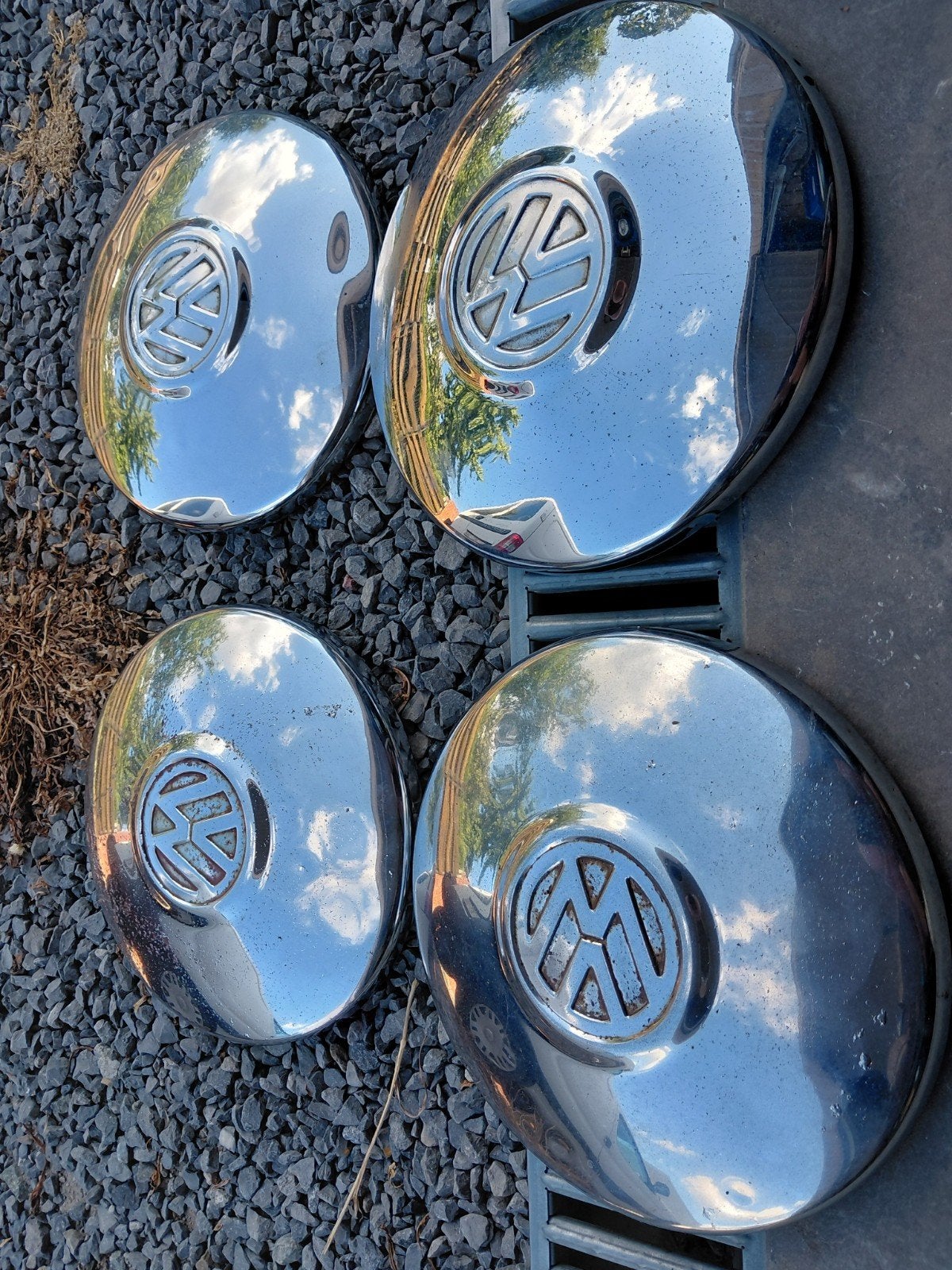 VW chroom wieldeksels x4, Ophalen
