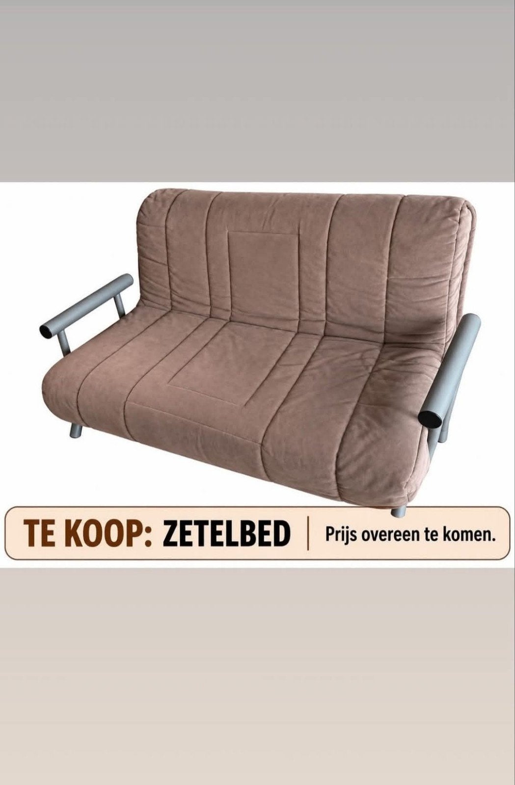 zetelbed, Enlèvement, Deux personnes, 140 cm, Comme neuf