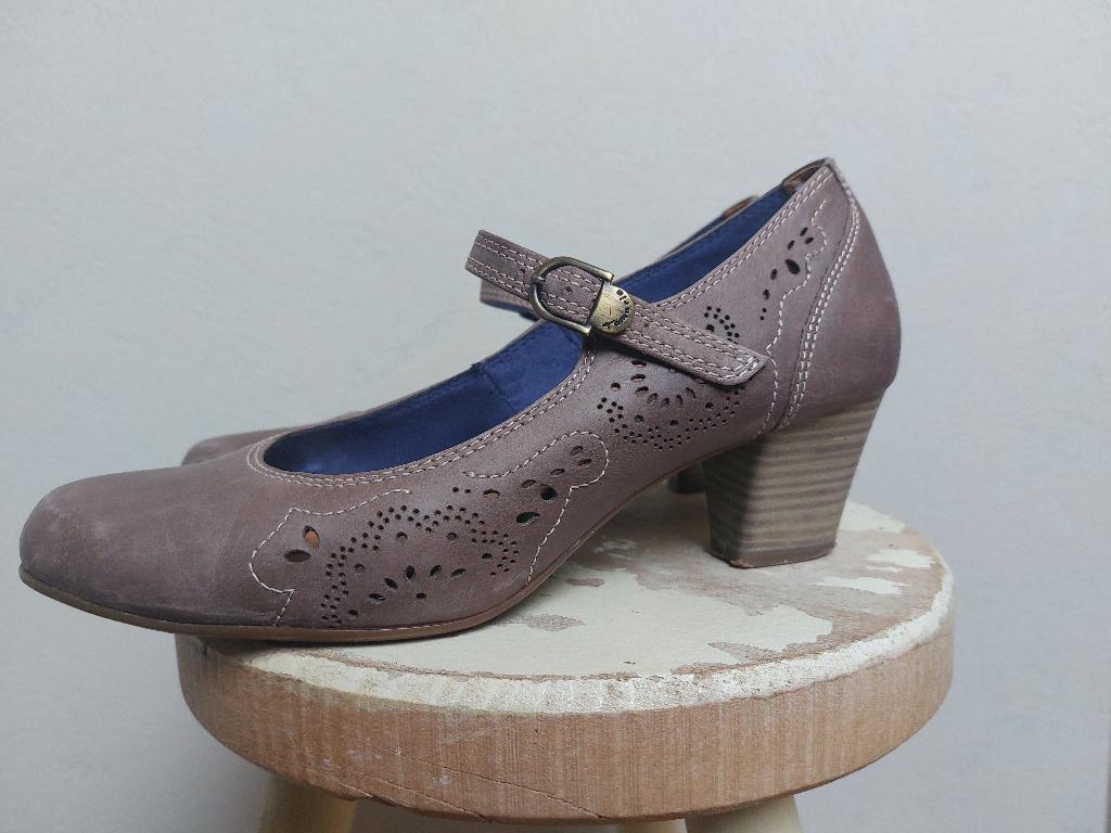 Taupe pumps met riempje Tamaris, Tamaris, Pumps, Bruin, Ophalen of Verzenden