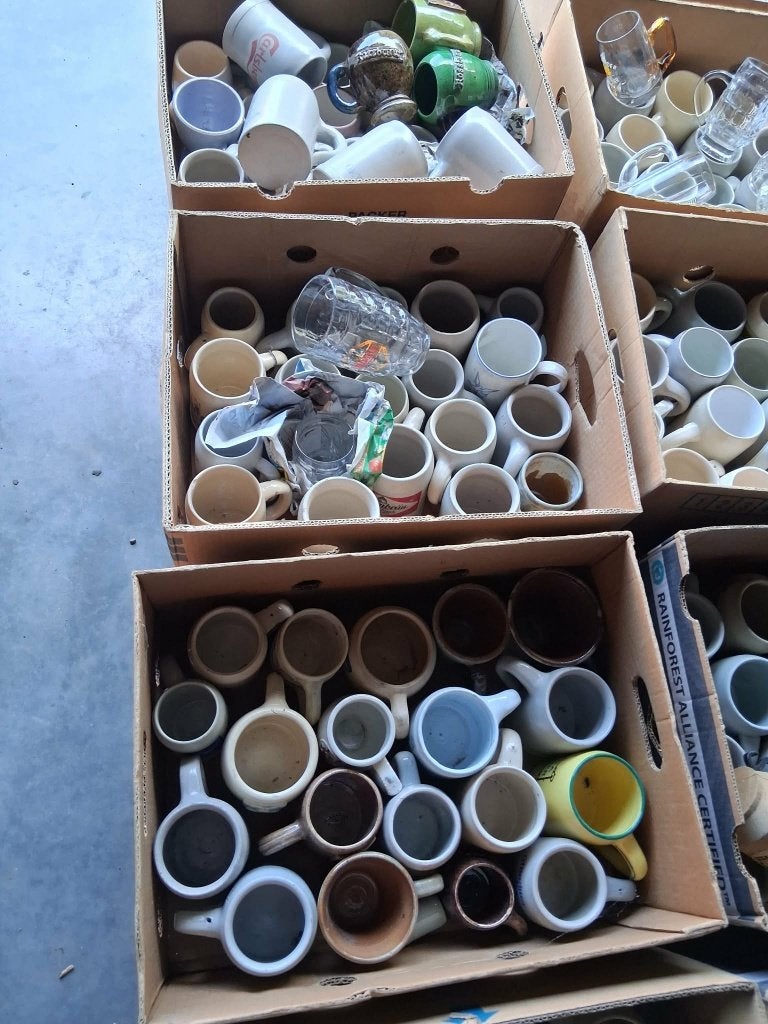 Anciens pots à bière par pièce (fête, collection, etc.), Enlèvement, Utilisé, Verre à bière