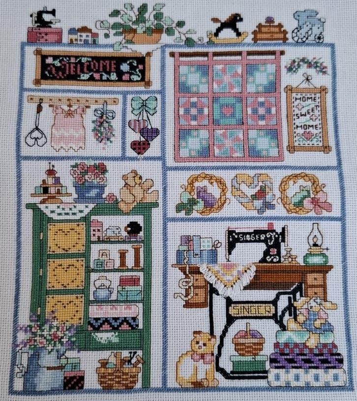 Borduurwerk, nostalgisch, speelgoed, Singer, quilt, Ophalen of Verzenden