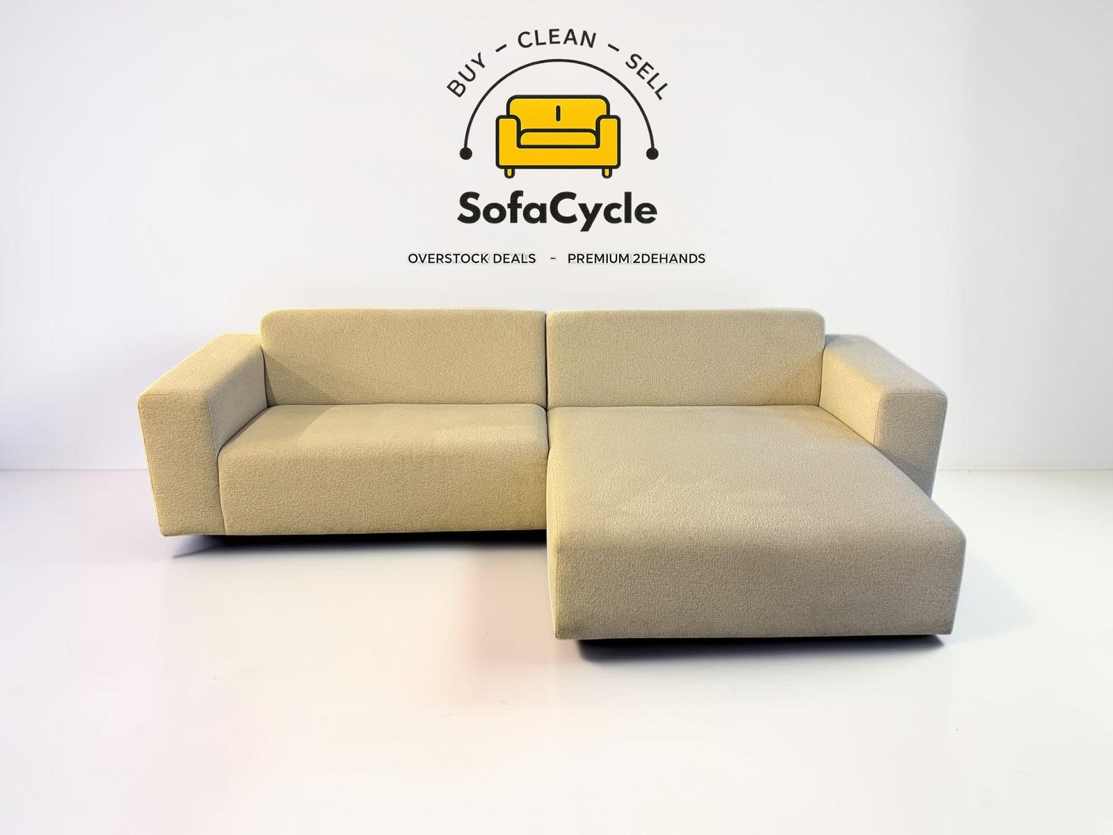 Siège d'angle beige bouclé, surface extra large — surstock, Neuf, Enlèvement ou Envoi, Beige, SofaCycle