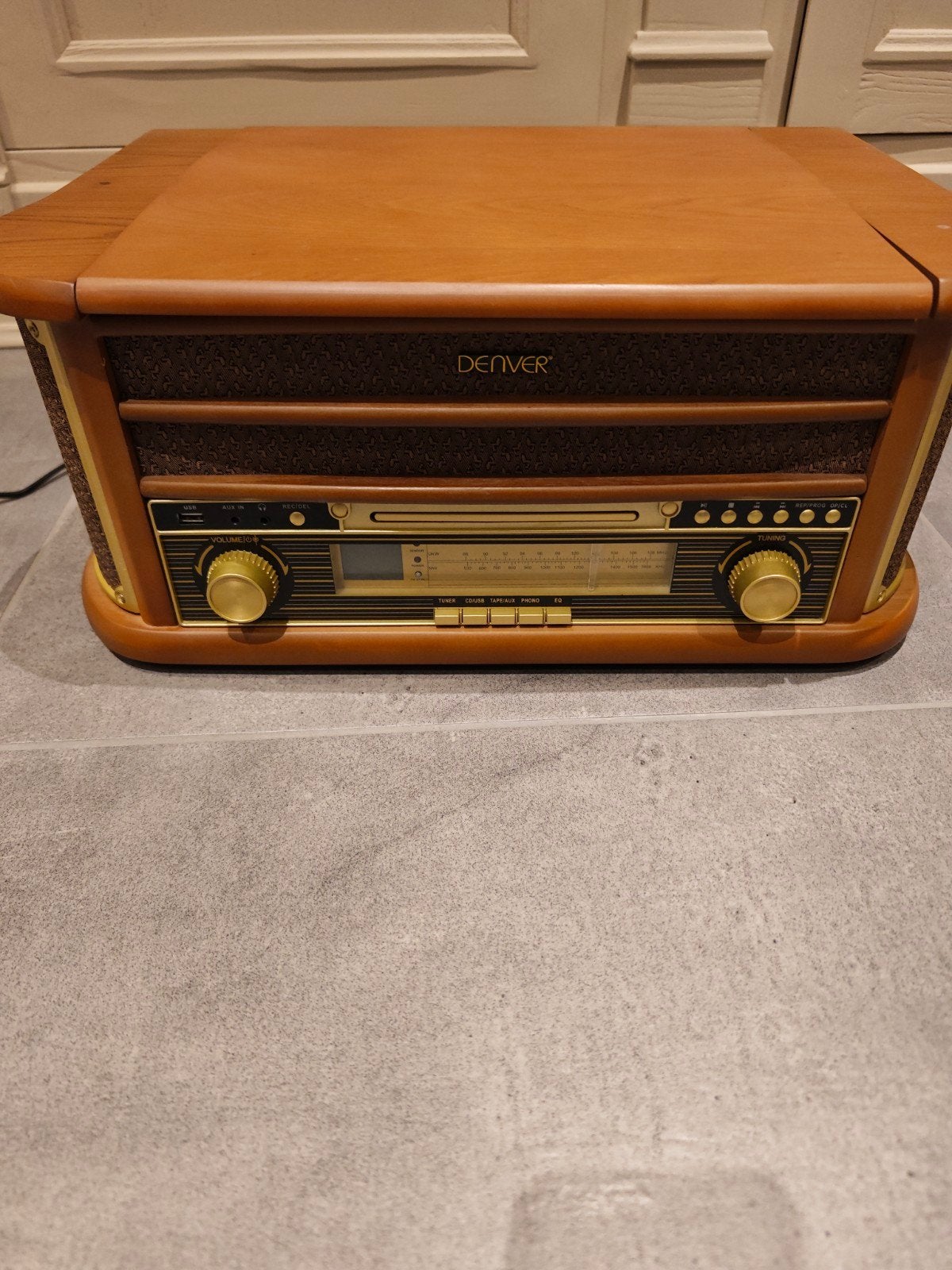 DENVER MCR50 Tourne-disque Marron, Enlèvement, Comme neuf, Autres types, Avec lecteur de CD