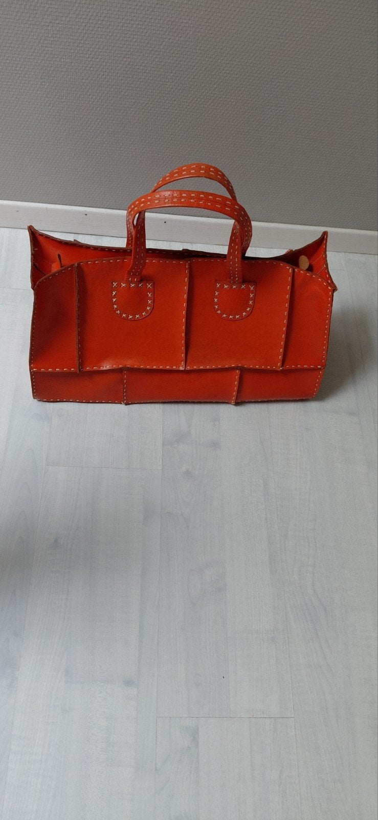 grote handgemaakte lederen handtas/weekendtas, Handtassen en Accessoires, Horloges | Dames, Ophalen, Gebruikt