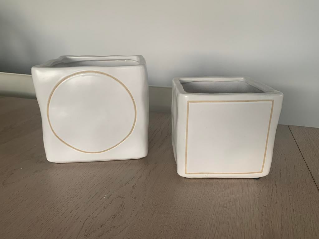 Set bloempotten D & M, Ophalen, Zo goed als nieuw