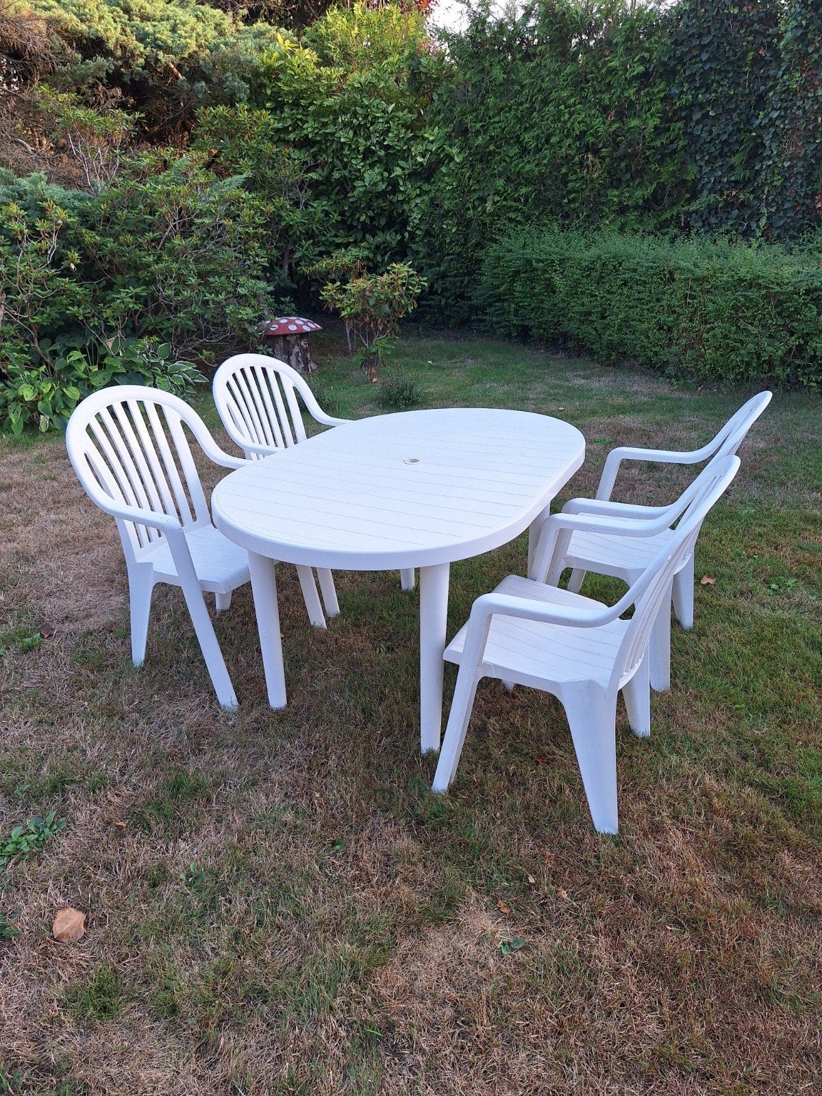 Tuinset, Tuin en Terras, Ophalen, 4 zitplaatsen, Kunststof, Gebruikt