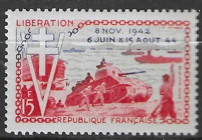 France 1954 - Yvert 983 - La Libération (PF), Timbres & Monnaies, Timbres | Europe | France, Envoi, Non oblitéré