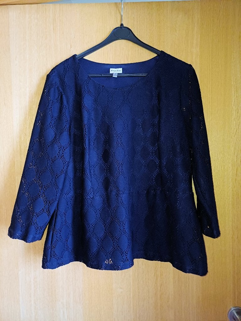 blouse dentelle marque MAYERLINE, Mayerline, Ophalen, Gedragen, Blauw