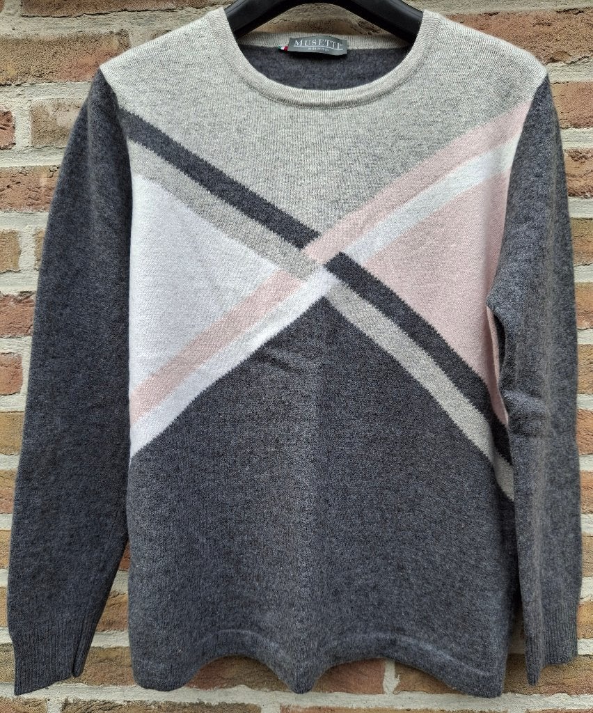 Wollen/cashmere trui 'Musetti' - maat 38, Kleding | Dames, Ophalen of Verzenden, Zo goed als nieuw, Maat 38/40 (M), Grijs