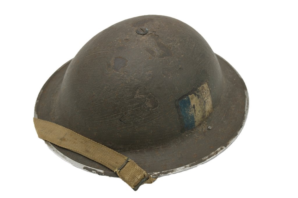 WOII Britse Mk2 helm - RASC flash, Ophalen of Verzenden, Landmacht, Helm of Baret