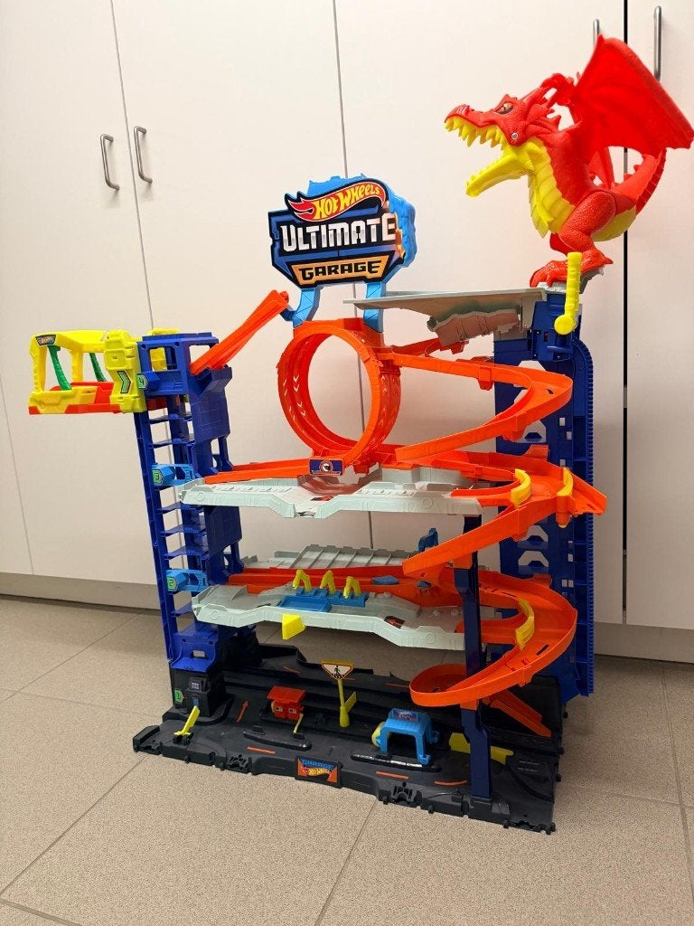 Hot Wheels City Ultimate Garage met draak, Ophalen, Zo goed als nieuw