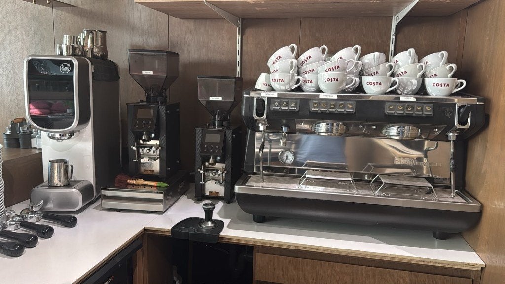 Nuova Simonelli Appia Life + 2 molens + Lattiz 2.0, Ophalen, Gebruikt, Koffie en Espresso
