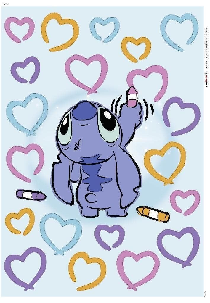 Stitch Muurstickers Artist - 50x70 cm - Disney, Kinderen en Baby's, Kinderkamer | Inrichting en Decoratie, Verzenden, Nieuw, Disney