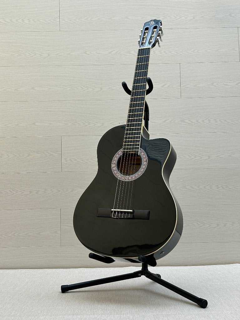 Guitare électro-acoustique noire, Musique & Instruments, Enlèvement ou Envoi, Neuf, Hollow body, Autres marques