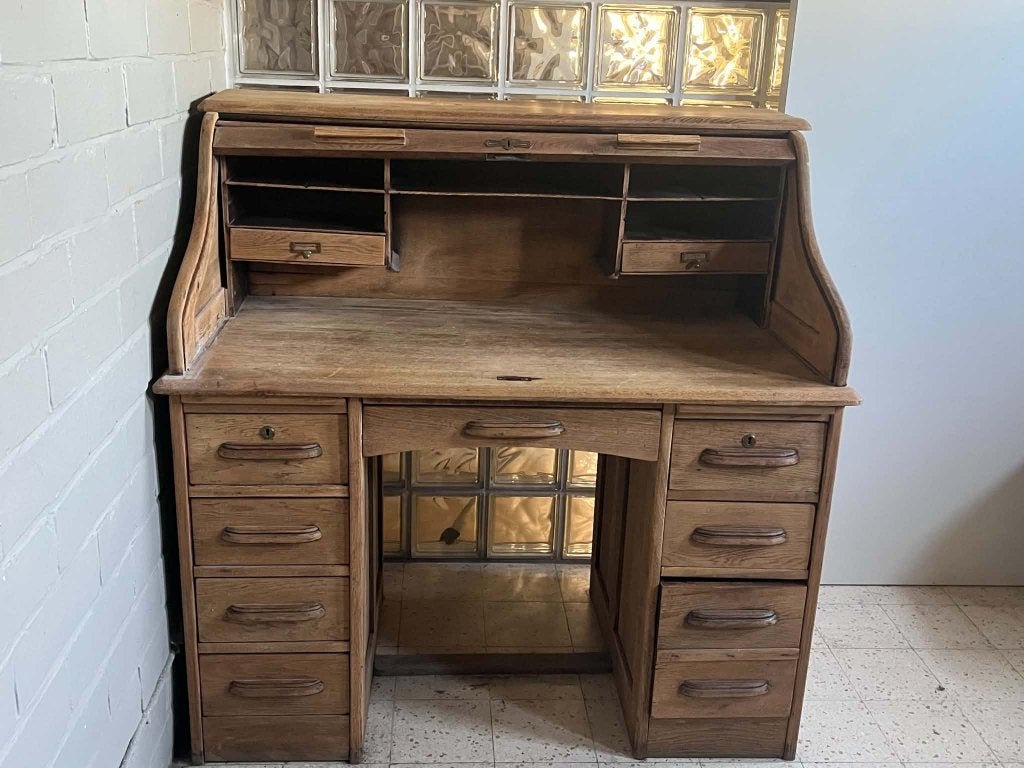 houten bureau, Autres types, 120 cm, Enlèvement, Antique