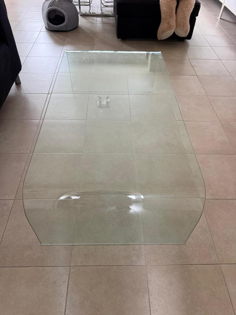 Zeer mooie en stevige glazen salontafel, Enlèvement, Comme neuf