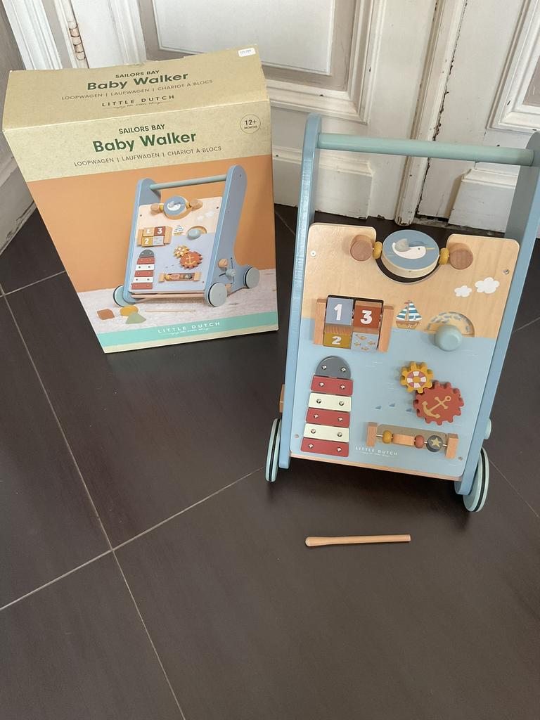 Little Dutch houten kar/loophulpmiddel, Ophalen of Verzenden, Zo goed als nieuw, Duw- of Trekspeelgoed