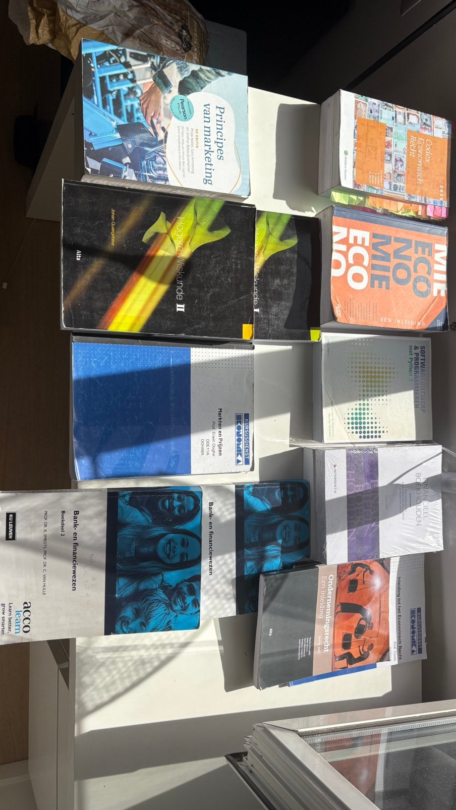Boeken 1e bachelor Handelsingenieur KU Leuven, Boeken, Ophalen, Zo goed als nieuw, Overige niveaus, Acco
