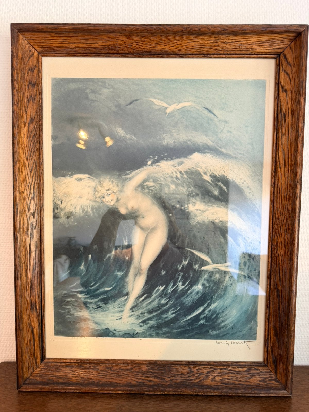 Originele Louis Icart Ets "Venus in the Waves" (1931), Antiek en Kunst, Ophalen, Ets, Ingelijst