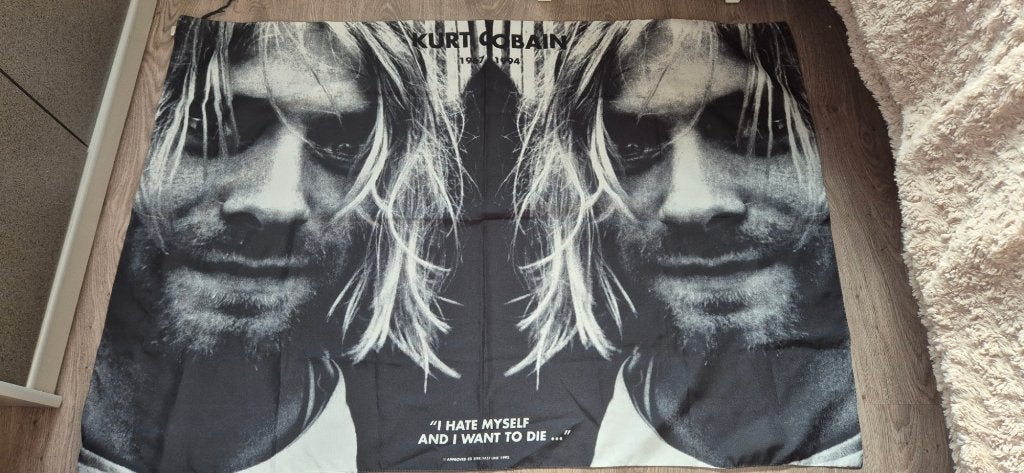 Stoffen vlag kurt cobain uit 1995, Enlèvement ou Envoi, Comme neuf