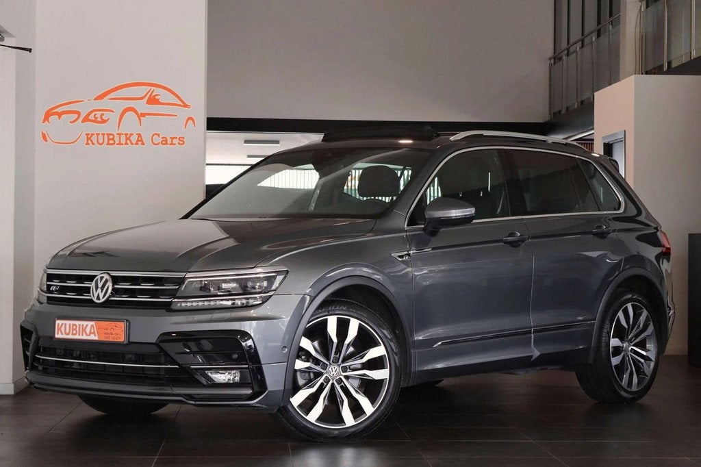 Volkswagen Tiguan 2.0 TSI 4Motion ACC Pano LijnA Memory R-Li, Autos, Cuir, Argent ou Gris, Euro 6, Entreprise