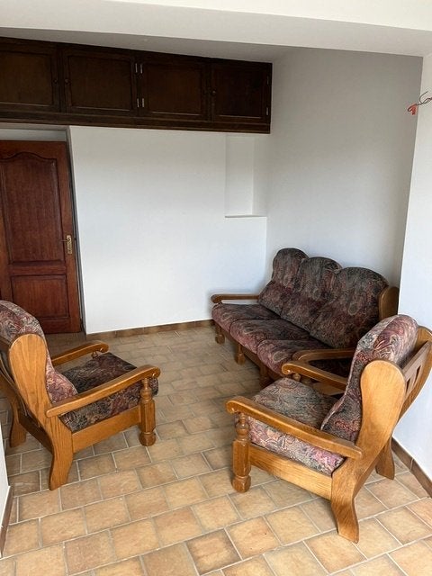 Divan et fauteuils en chêne et tissus, Maison & Meubles, Enlèvement, Utilisé, Bois