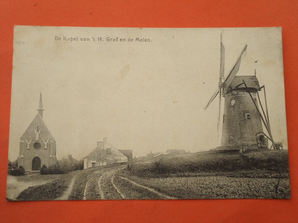 Eeklo - Eecloo De kapel van 't H. Graf en de molen, Ophalen of Verzenden, Voor 1920, Gelopen, Oost-Vlaanderen