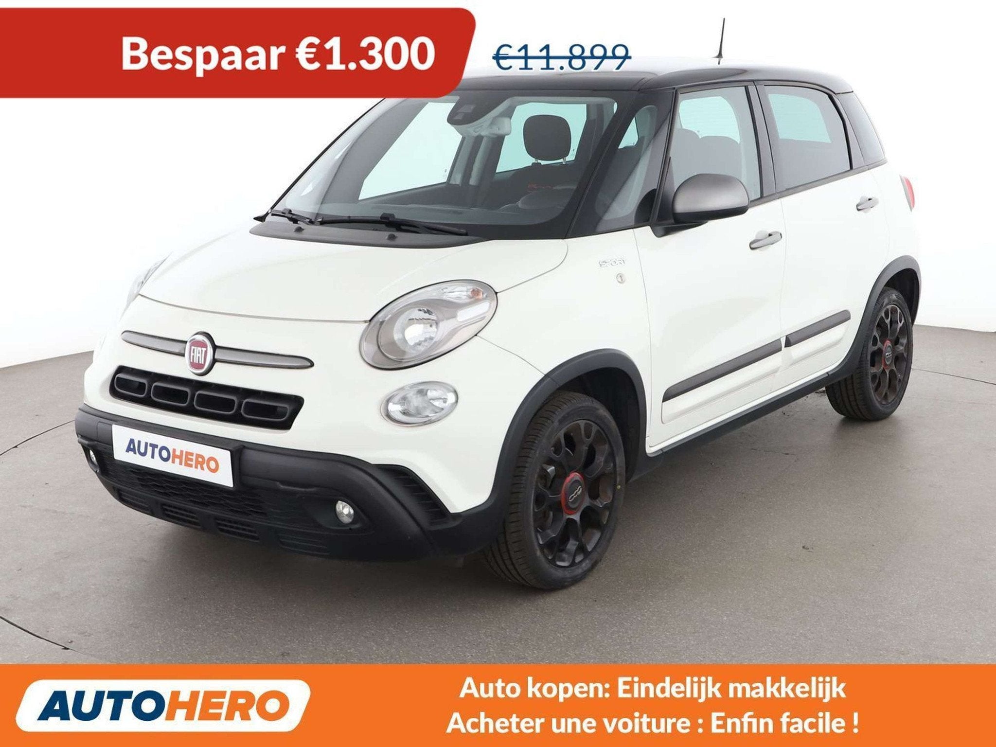 Fiat 500L 1.4 Sport (bj 2020), Auto's, 173 g/km, Gebruikt, 95 pk, Wit