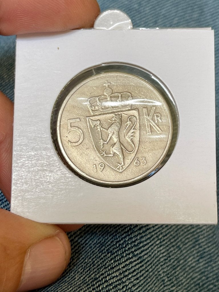 Norvège 5 kroner 1963, Enlèvement, Monnaie en vrac