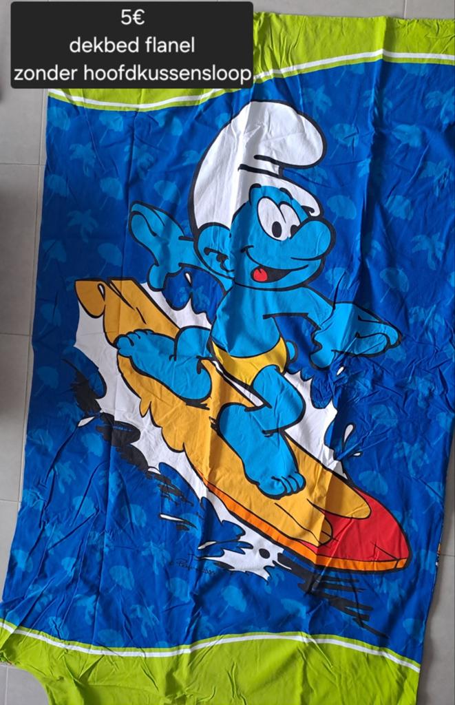 Smurfen 1-persoonsdekbed, Kinderen en Baby's, Ophalen of Verzenden