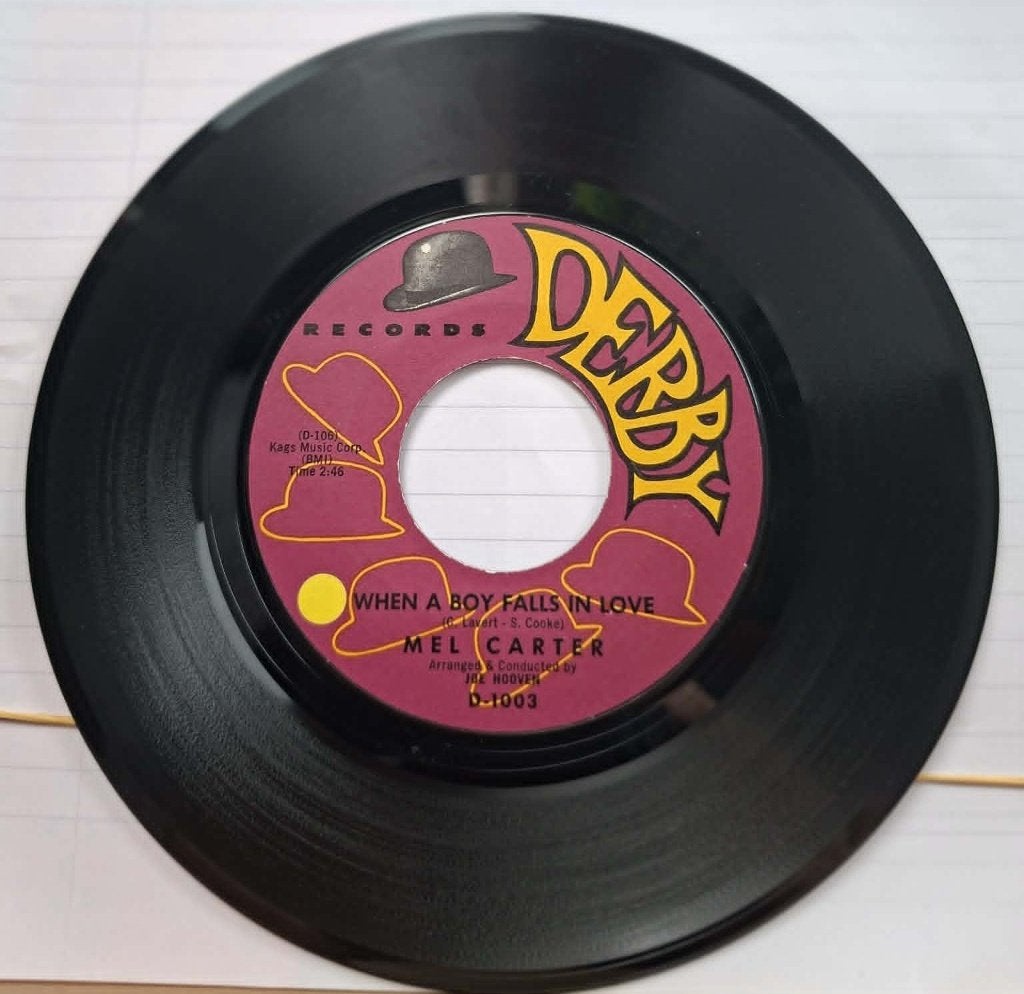 Popcorn Groove/Mel Carter - Als een jongen verliefd wordt, Gebruikt, Originele persing, 7 inch, Ophalen of Verzenden