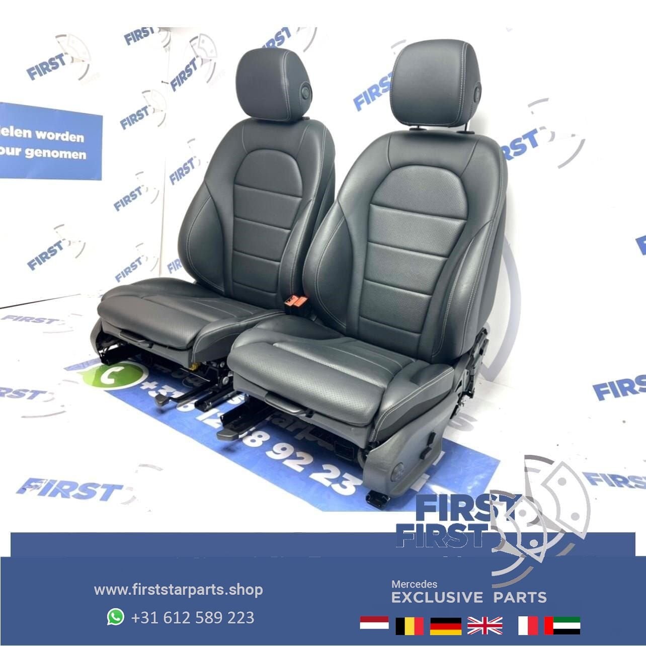 W205 AMG LINE INTERIEUR Mercedes C Klasse 2020 STOELEN Leder, Gebruikt, -, Ophalen of Verzenden, -