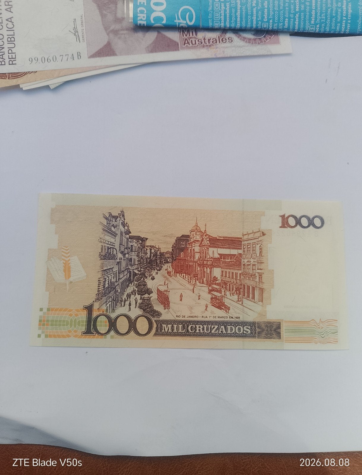 Billet brésilien « 1000 Cruzeiro », Enlèvement ou Envoi