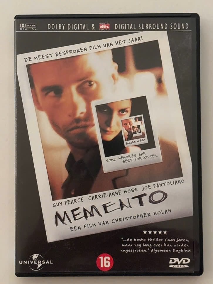 DVD Memento (2000) Guy Pierce Joe Pantoliano, Cd's en Dvd's, Dvd's | Thrillers en Misdaad, Ophalen of Verzenden, Engels, Nederlands