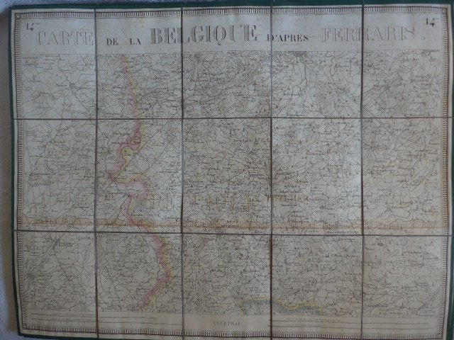 Kortrijk, geografische kaart , naar Ferraris -anno 1831, Verzamelen, Overige Verzamelen, Gebruikt, Ophalen of Verzenden