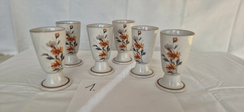 Set van 6 Franse Mazagran-koffiebekers op voet  :, Ophalen