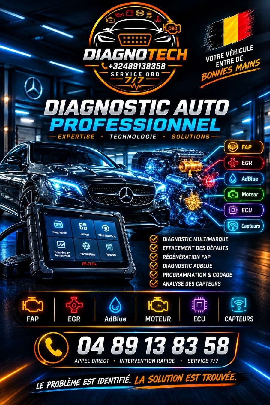diagnostic auto professionnel, Enlèvement ou Envoi