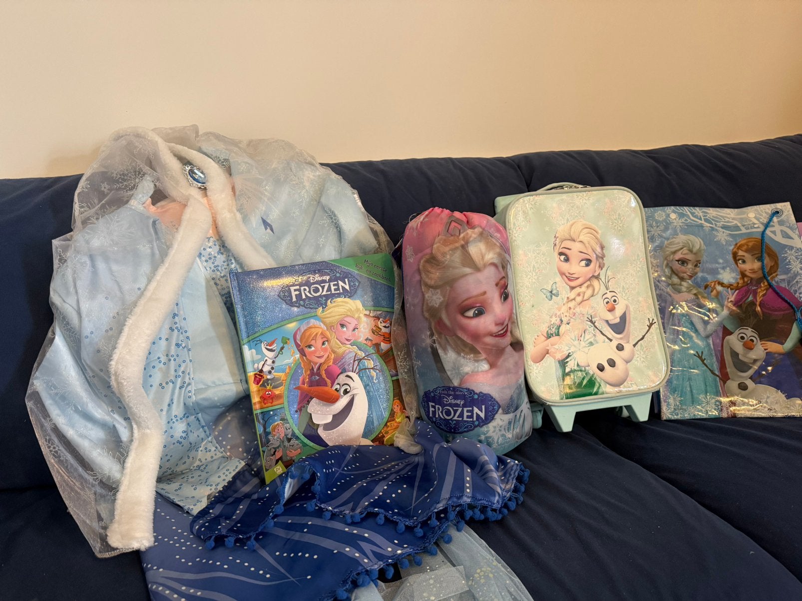 Colis Frozen, sac de couchage, valise, livre et vêtements, Enlèvement, Comme neuf