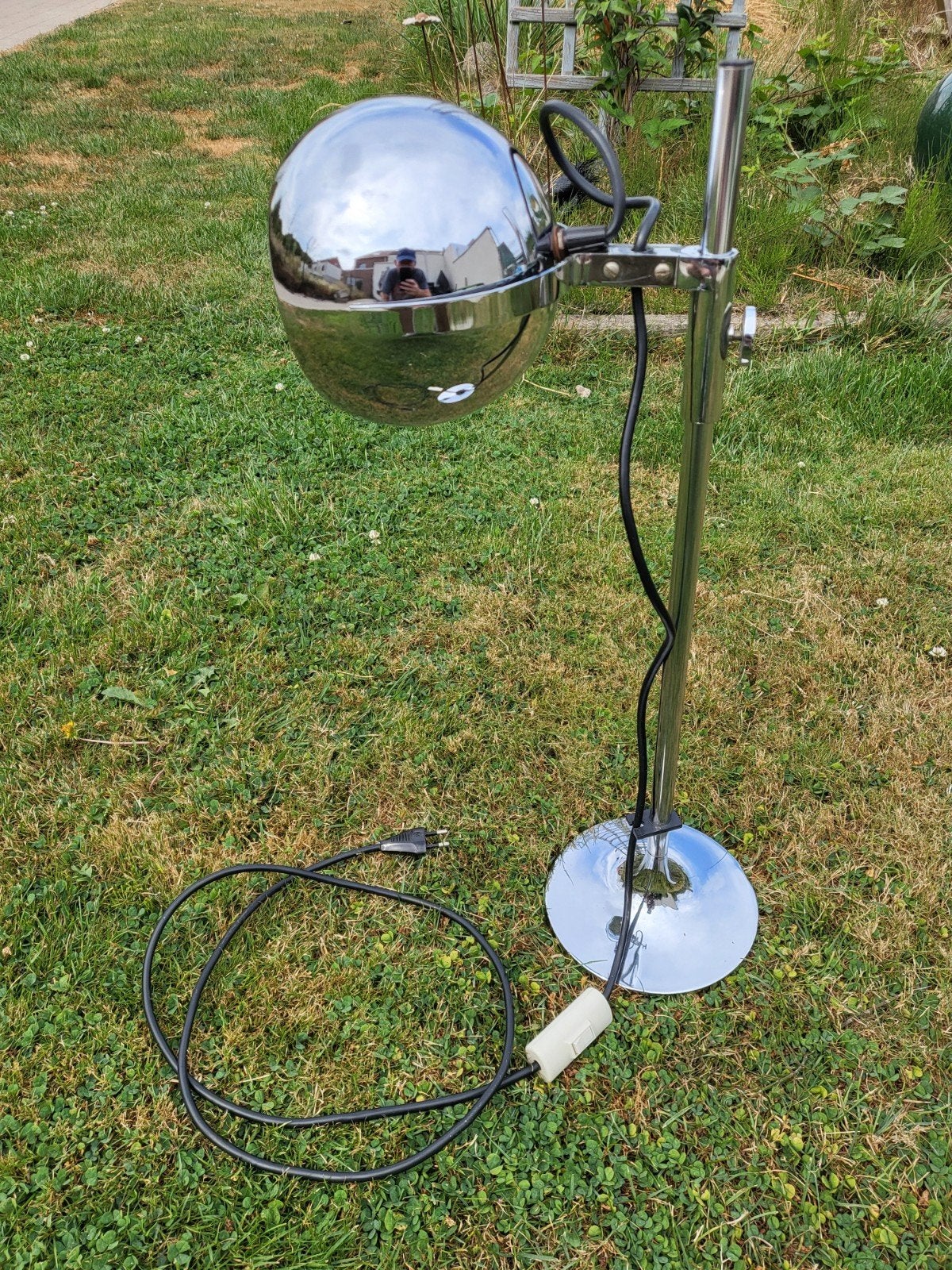 Lampe de table chromée Space Age Hillebrand., Maison & Meubles, Enlèvement ou Envoi