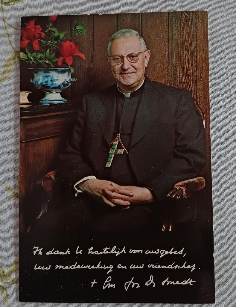 Devotieprentje bisschop De Smedt van Brugge, Verzamelen, Ophalen of Verzenden, Bidprentje
