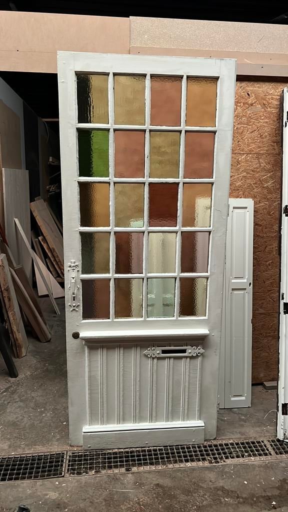 Porte d’entrée ancienne avec vitraux, Enlèvement ou Envoi, Comme neuf