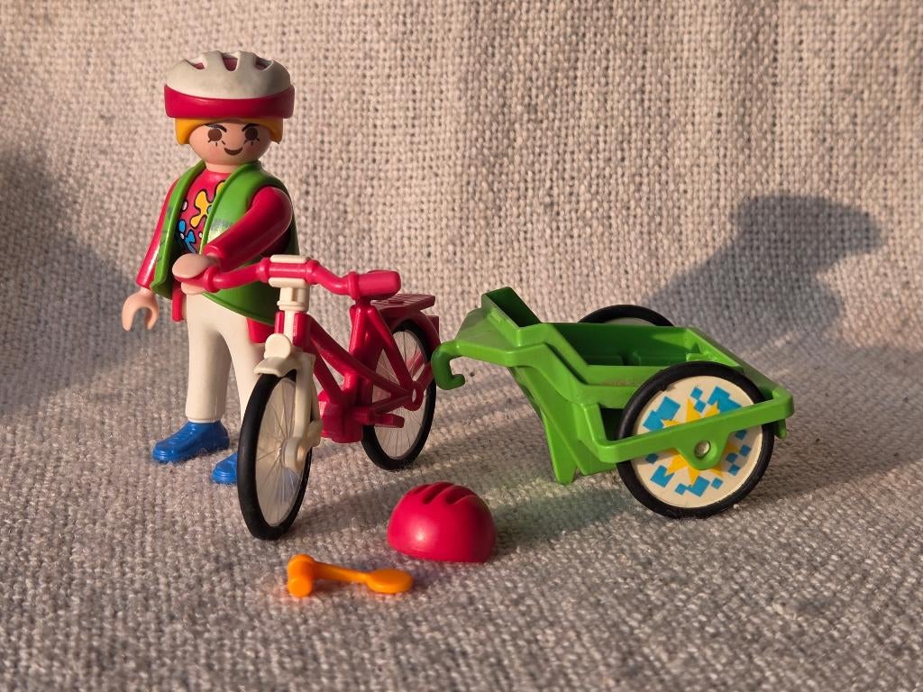 Playmobil Fiets, met trailer (3688), Kinderen en Baby's, Speelgoed | Playmobil, Ophalen of Verzenden, Gebruikt, Los Playmobil