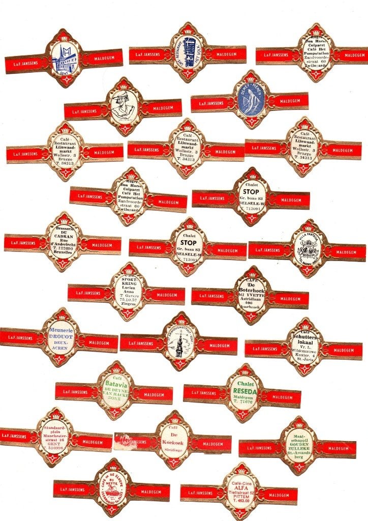 MARQUES DE CIGARES FAISANT LA PUBLICITÉ DE L & F JANSSENS, Envoi, Comme neuf, Bagues de cigare