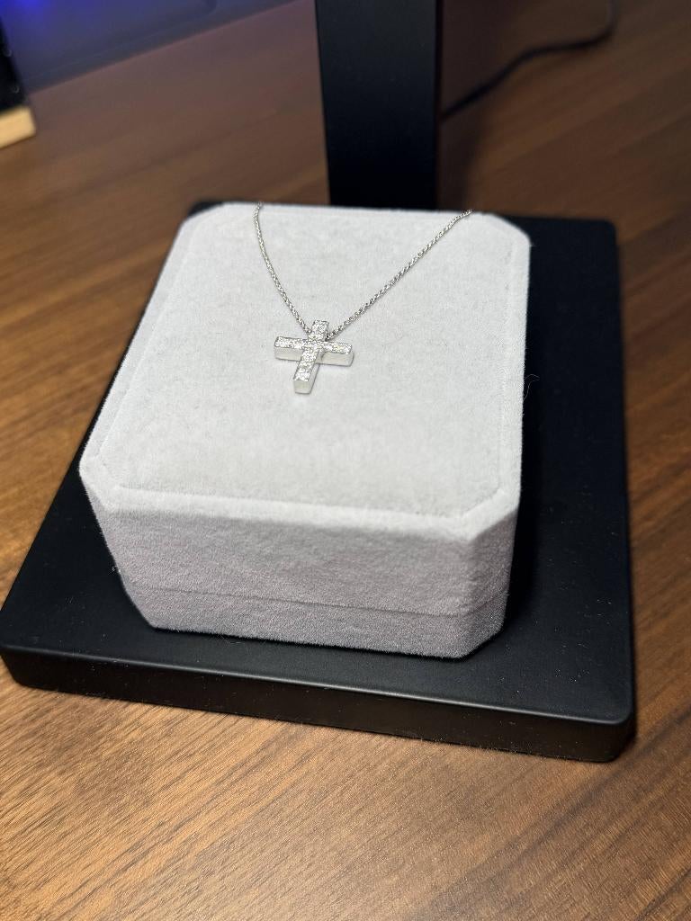 Pendentif OR 18K  Diamants Naturels Certificat, Neuf, Or, Or, Enlèvement