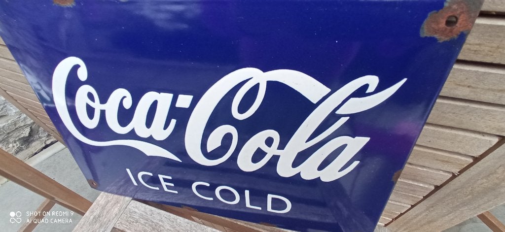 Coca-Cola Blue Edition emaille bord, Ophalen of Verzenden, Gebruikt