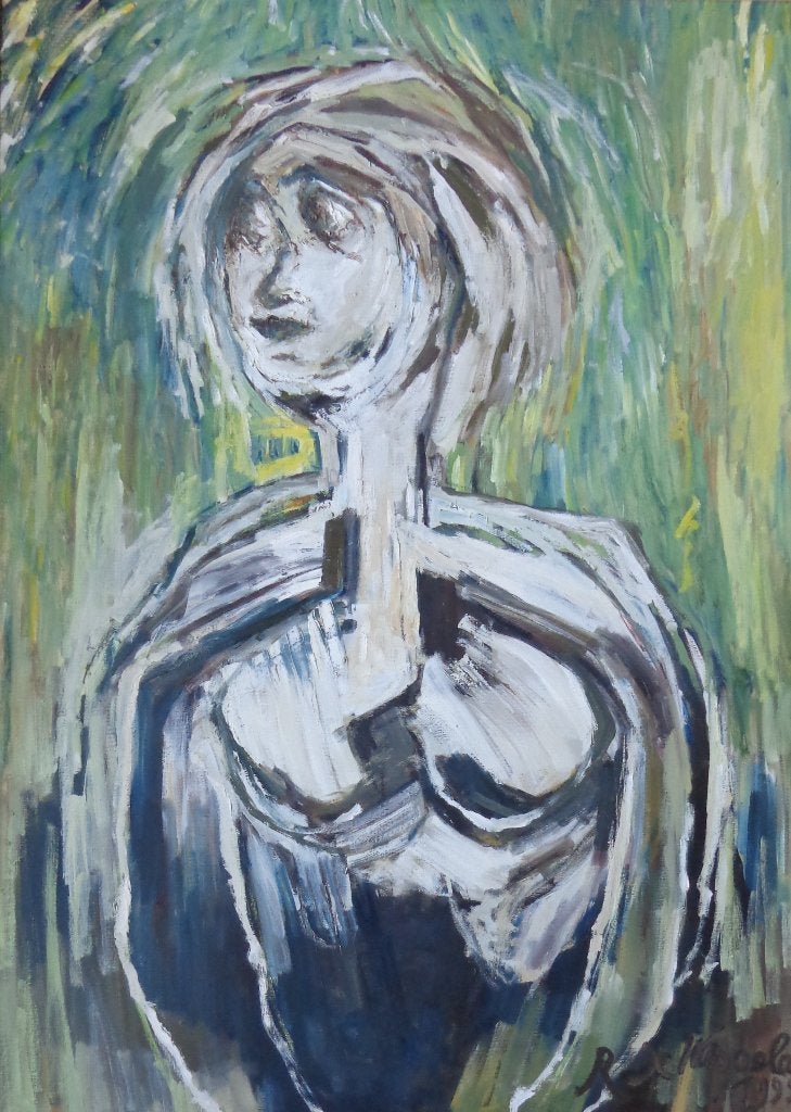ROBERT DE WISPELAERE / ZONDER TITEL OLIEVERF 151x111cm KADER, Ophalen, Figuren, Gesigneerd, Olieverf