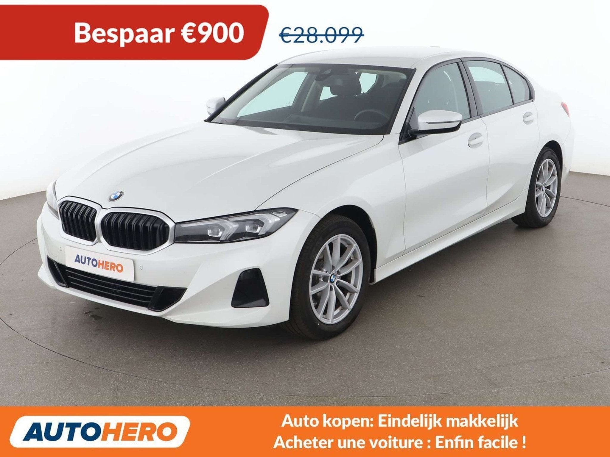 BMW 3 Serie 316 316d Mild-Hybrid (bj 2024, automaat), Auto's, 4 deurs, Geheel digitaal combi-instrument, Wit, 130 g/km