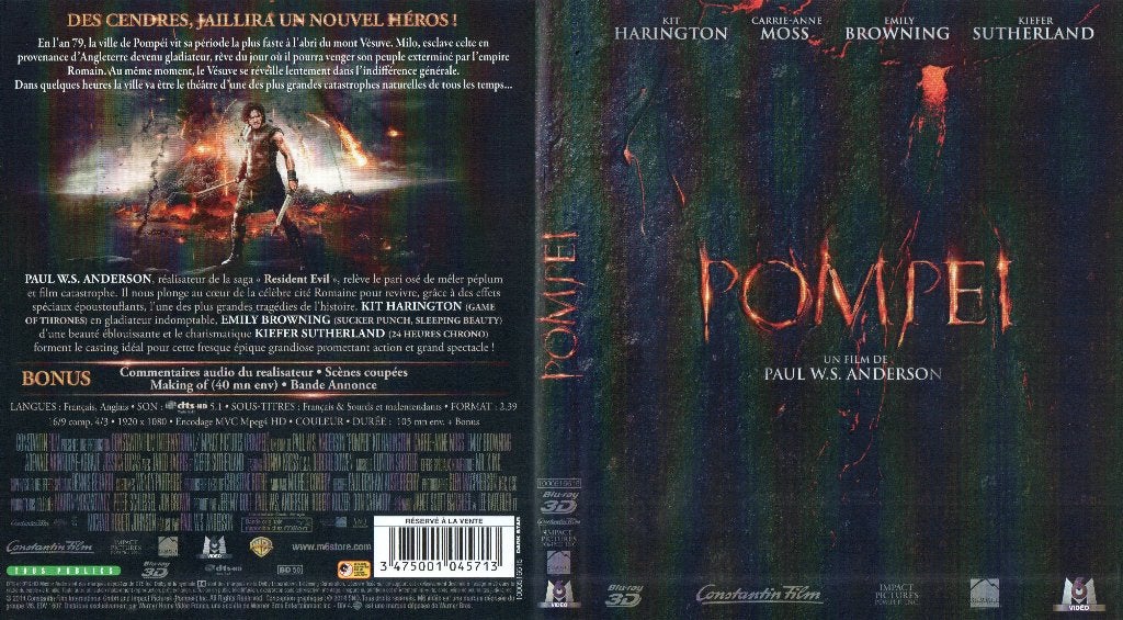 pompeii (blu-ray 3D  + blu-ray) neuf, Cd's en Dvd's, Verzenden, Zo goed als nieuw, Overige genres
