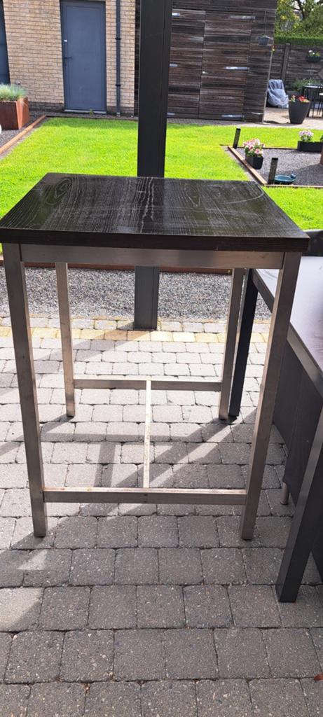 Moderne staantafel staal met houtlook blad – ideale bijzett, Enlèvement, Utilisé