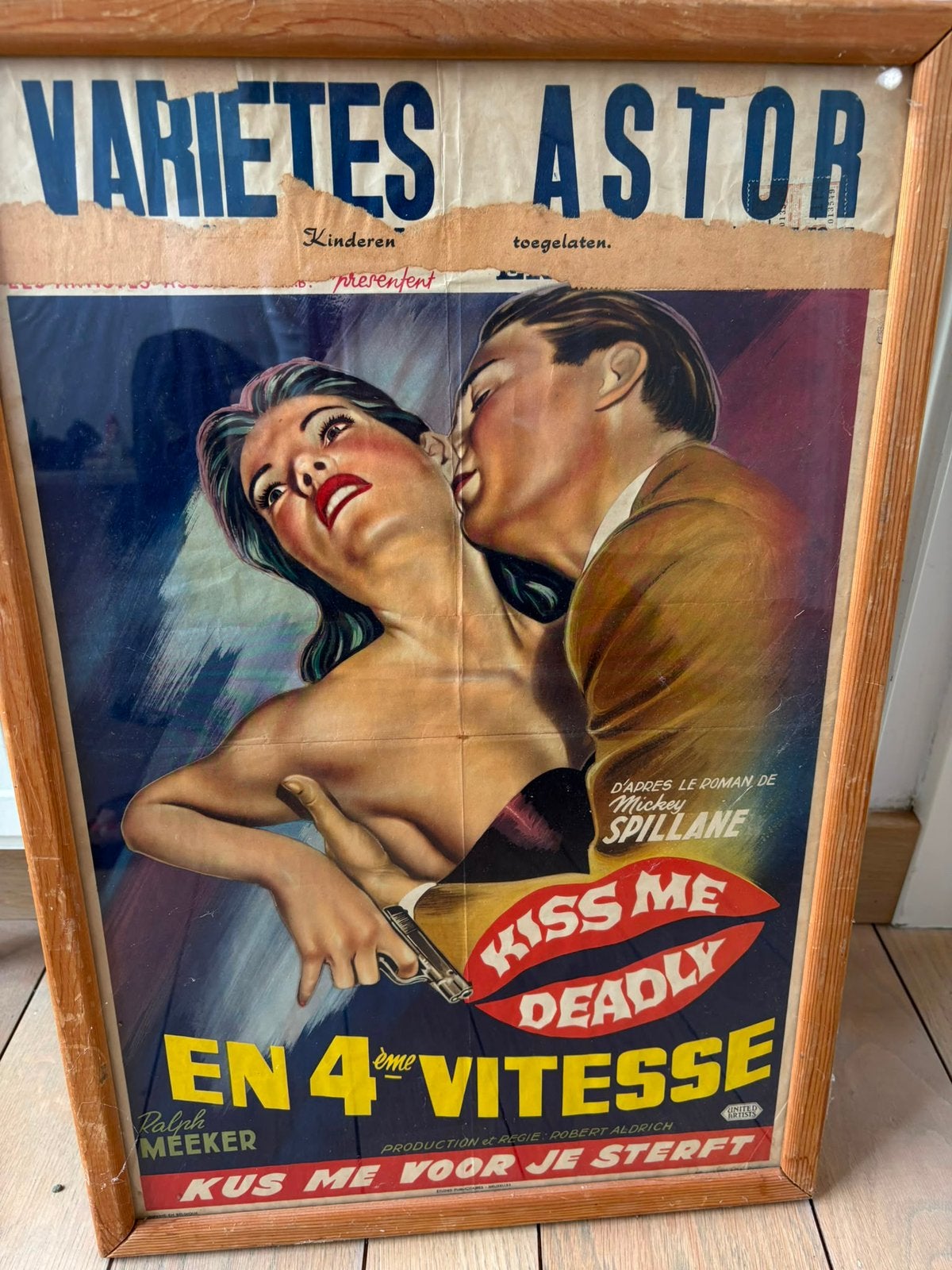 Filmposter Kiss Me Deadly / En 4ème vitesse (1955), Verzamelen, Ophalen, Gebruikt, Film, Poster